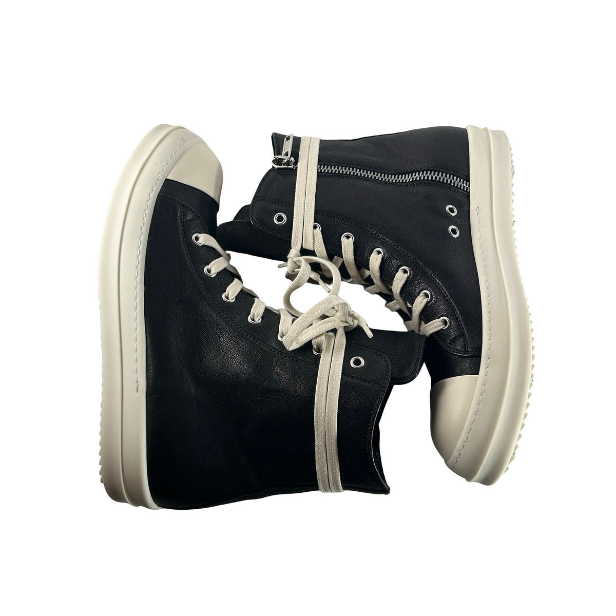 RR02F4890 LGY 8411 Rick Owens Tower Sneaks High-Top Black Milk