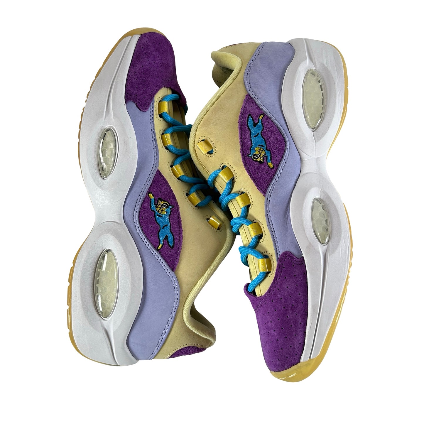 G55351 Reebok Question Low BBC Ice Cream Running Dog Yellow Purple [USED] - 11 M (Used)
