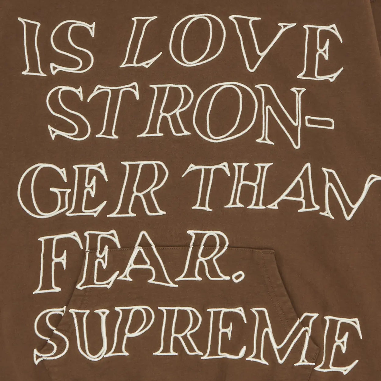 Supreme Stronger Than Fear Hooded Sweatshirt 'Olive Brown' [USED] - L (Used)