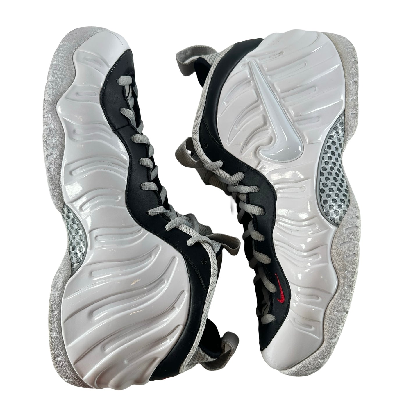 624041 103 Nike Air Foamposite Pro White Black University Red [USED] - 13 M (Used)