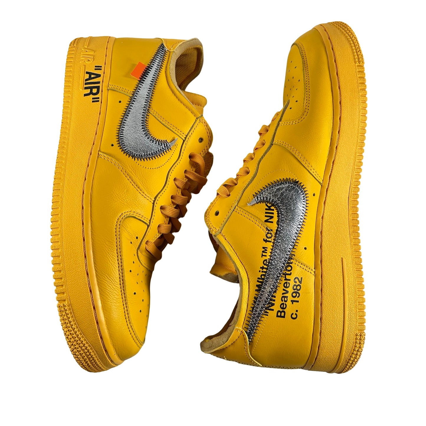 DD1876 700 Nike Air Force 1 Low Off-White ICA University Gold [USED] - 10.5 M (Used)