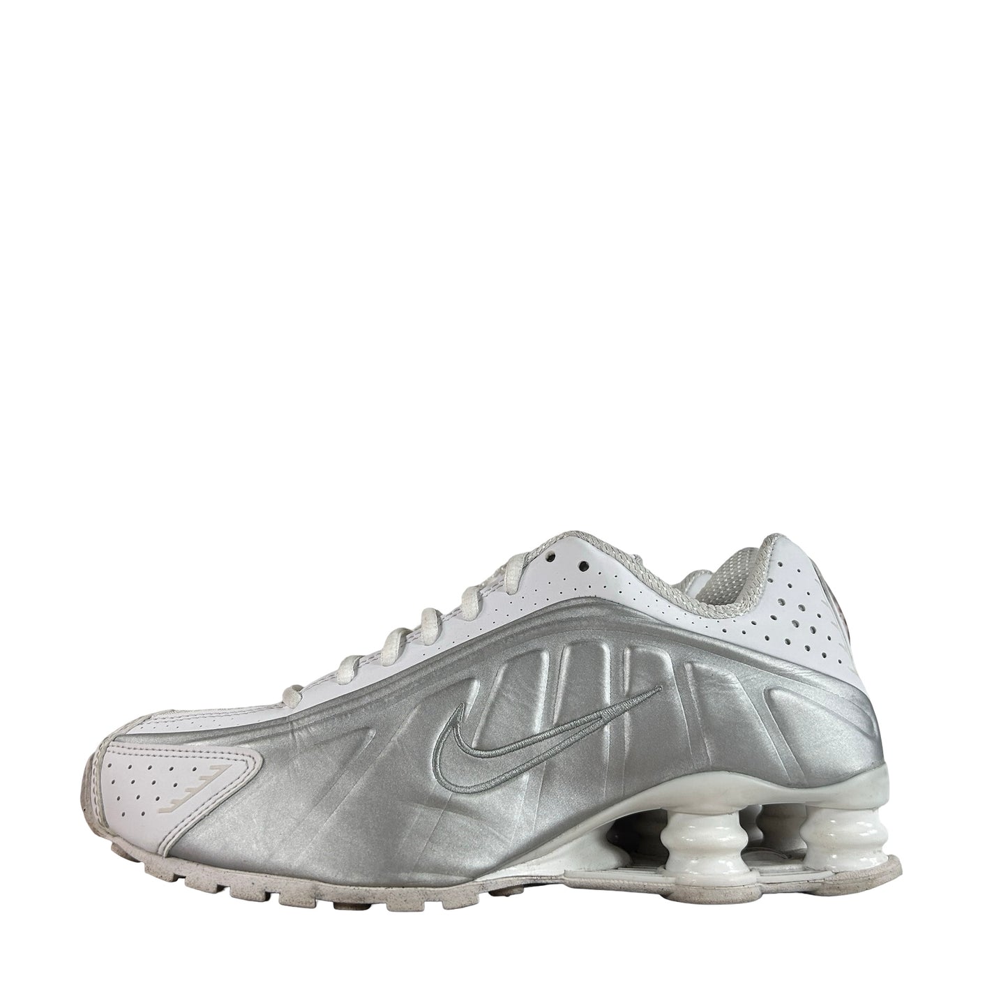 AR3565 101 Nike Shox R4 White Metallic Silver (2019/2024) (W) [Used] - 8 W (Used)