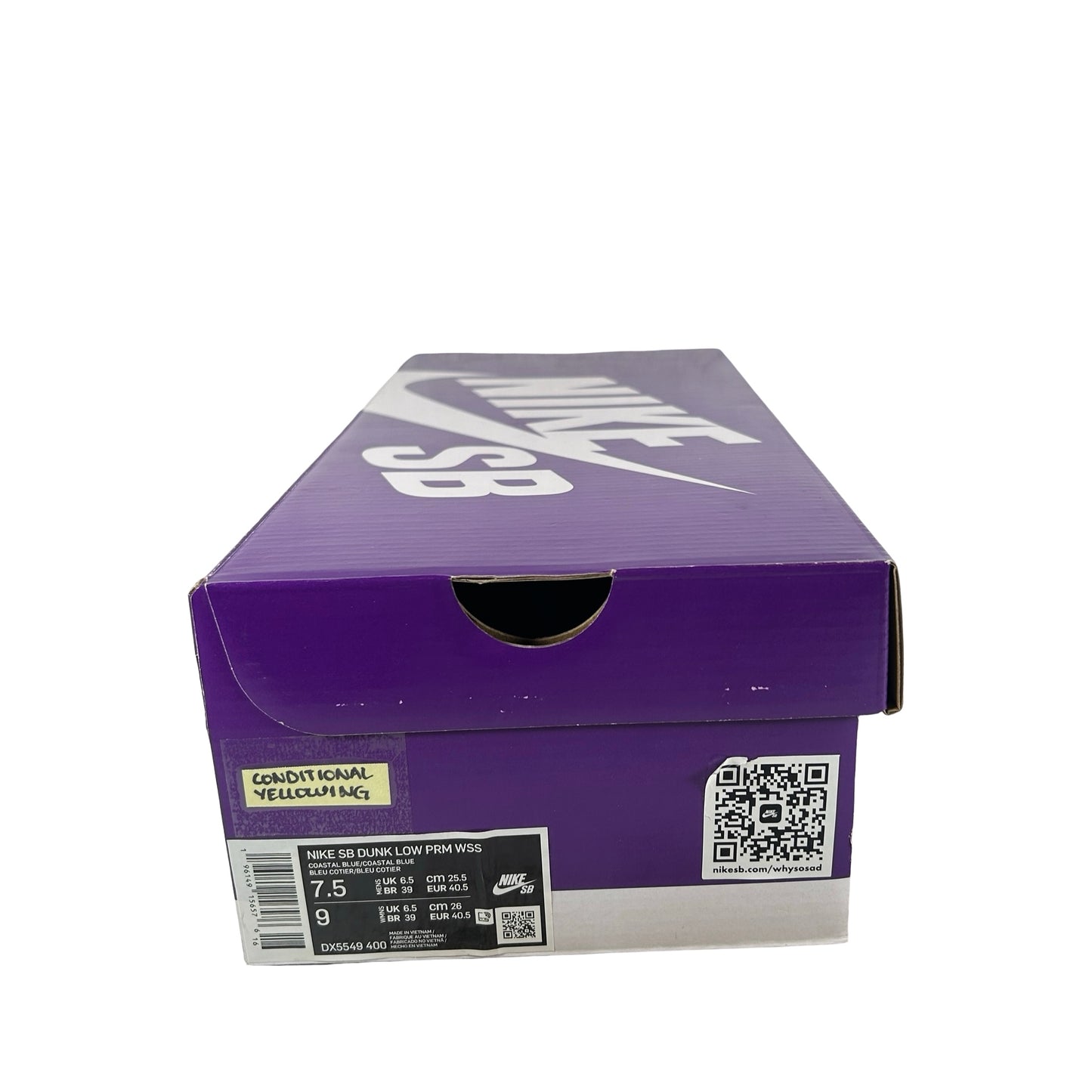 DX5549 400 Nike SB Dunk Low Pro Why So Sad? [CONDITIONAL] - 7.5 M (Yellowing)