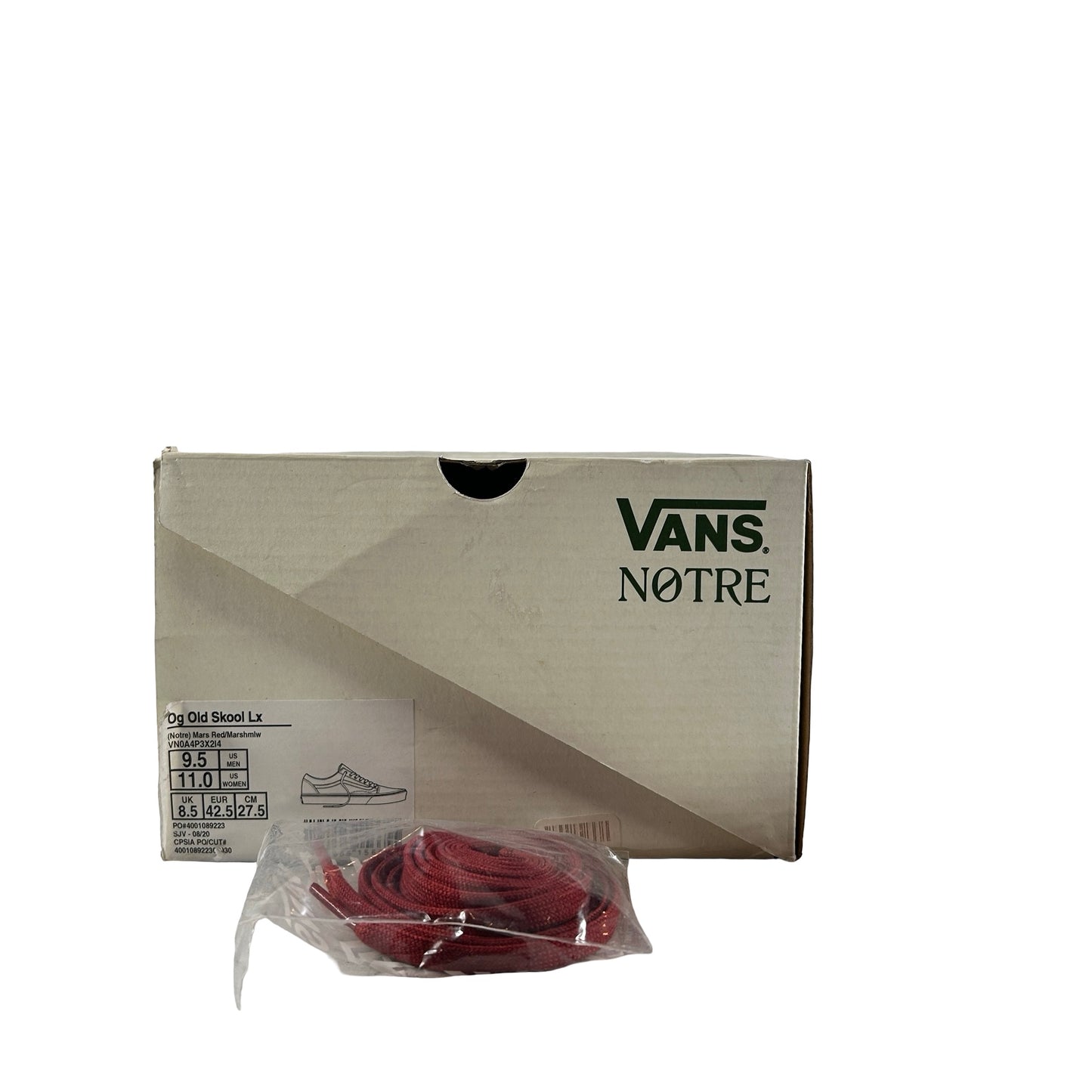 VN0A4P3X214 Vans Old Skool Notre Red [USED] - 9.5 M (Used)