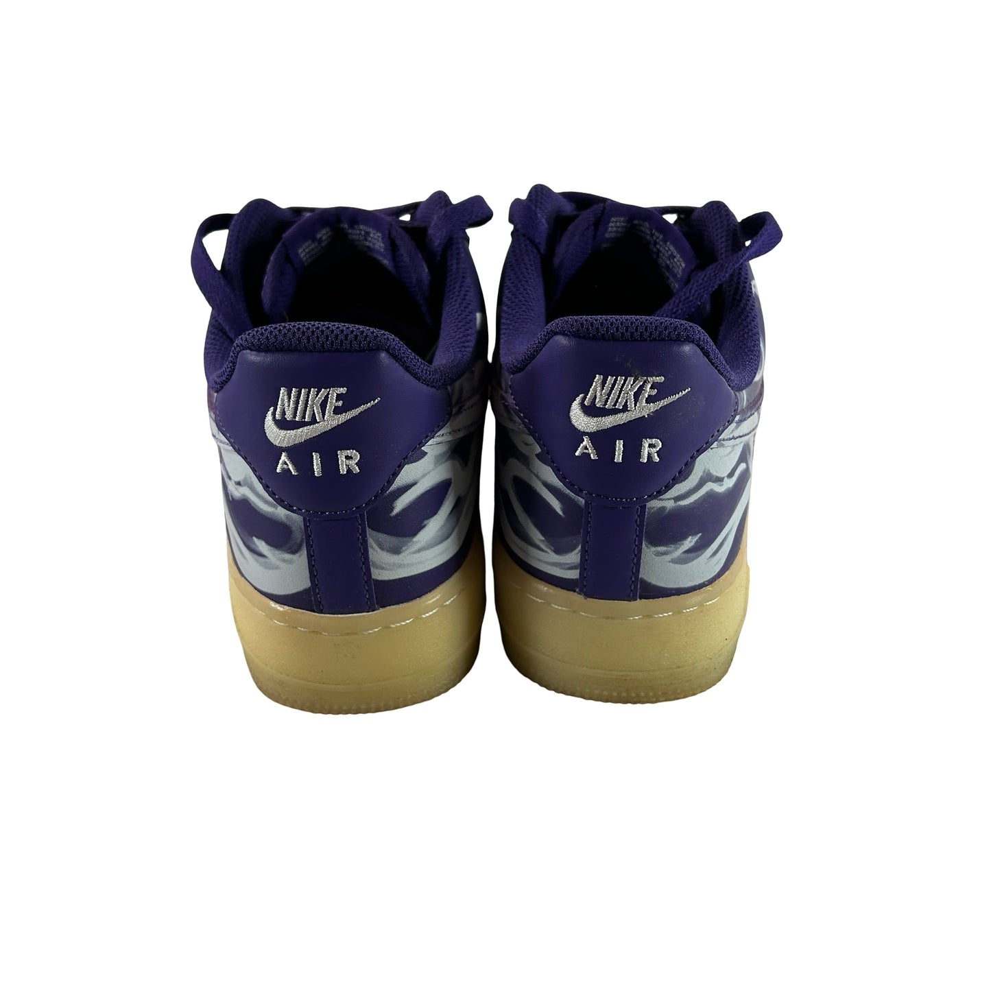 CU8067 500 Nike Air Force 1 Low '07 QS Purple Skeleton Halloween [USED] - 8 M (Used)