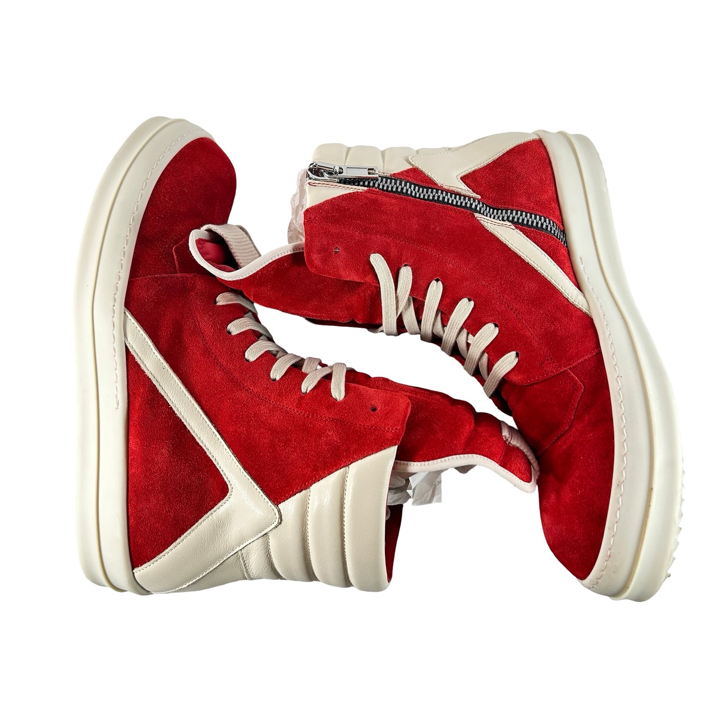 RR01F2894 LVSLCO 7311 Rick Owens Geobasket High Carnelian Milk [USED] - 42 EU / US 9 M (Used)