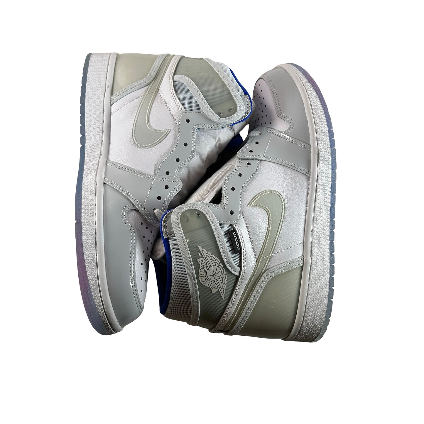 CK6637 104 Jordan 1 Retro High Zoom White Racer Blue - 9 M (Yellowing) (No Box)