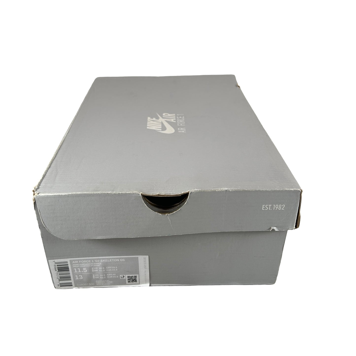 CU8067 500 Nike Air Force 1 Low '07 QS Purple Skeleton Halloween [USED] - 11.5 M (Used)