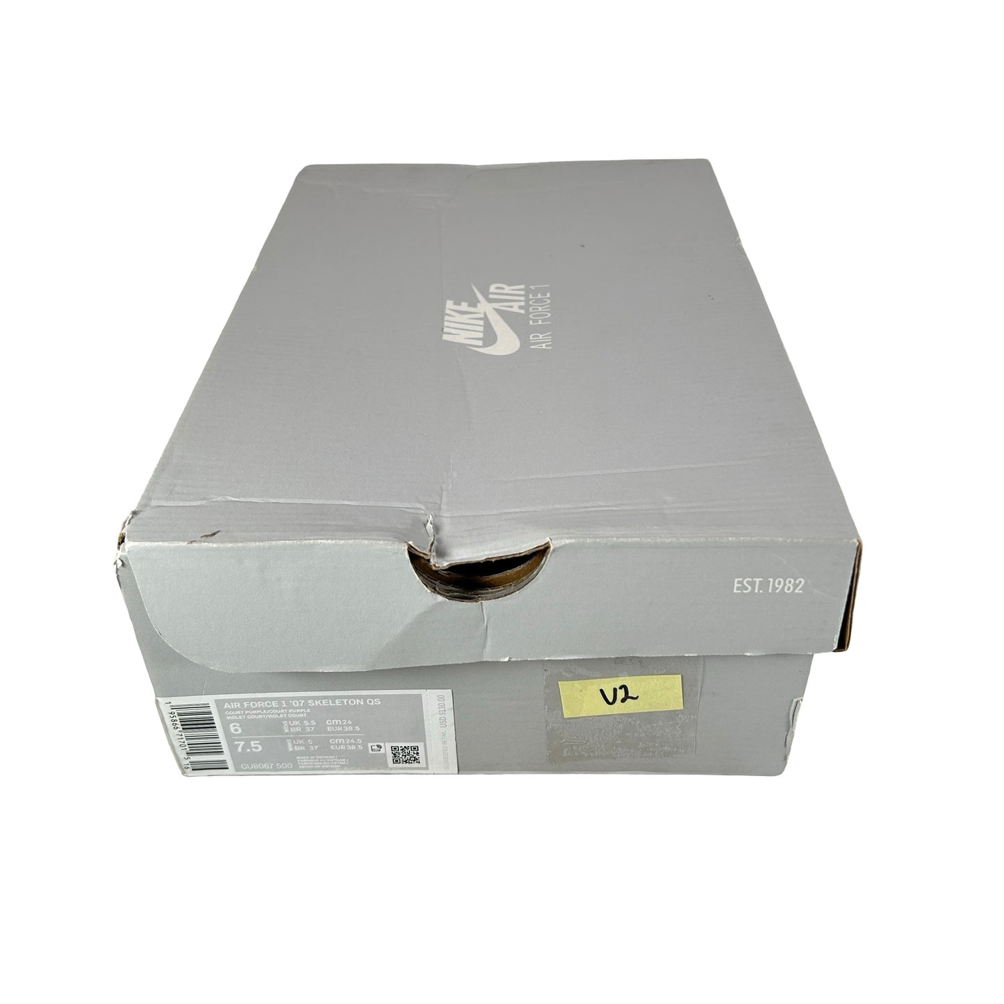 CU8067 500 Nike Air Force 1 Low '07 QS Purple Skeleton Halloween [USED] - 6 M (Used2)