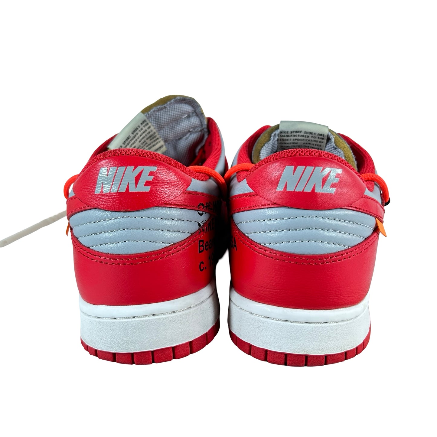 CT0856 600 Nike Dunk Low Off-White University Red [USED] - 10 M (Used2)