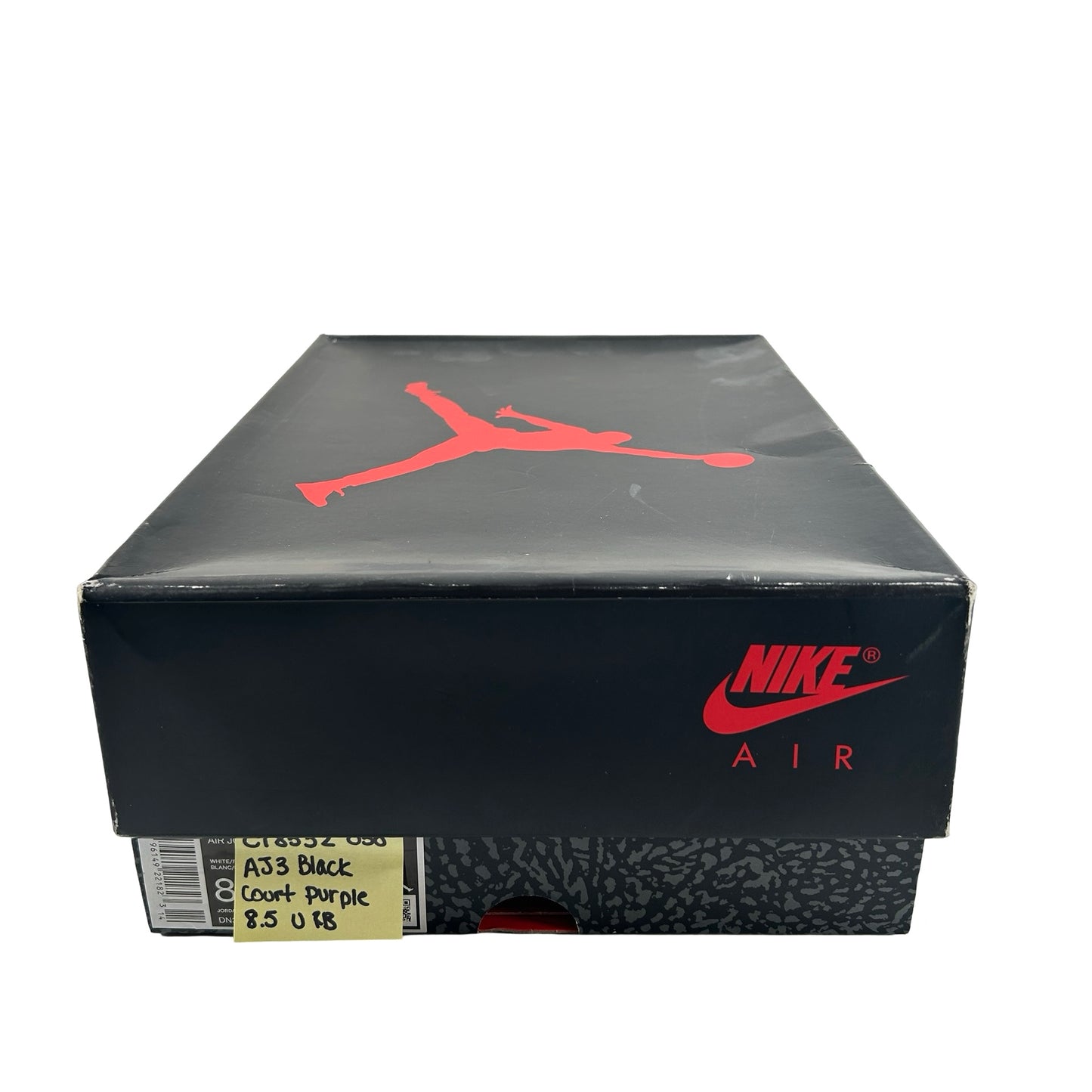 CT8532 050 Jordan 3 Retro Black Court Purple [USED] - 8.5 M (Used) (Replace Box)