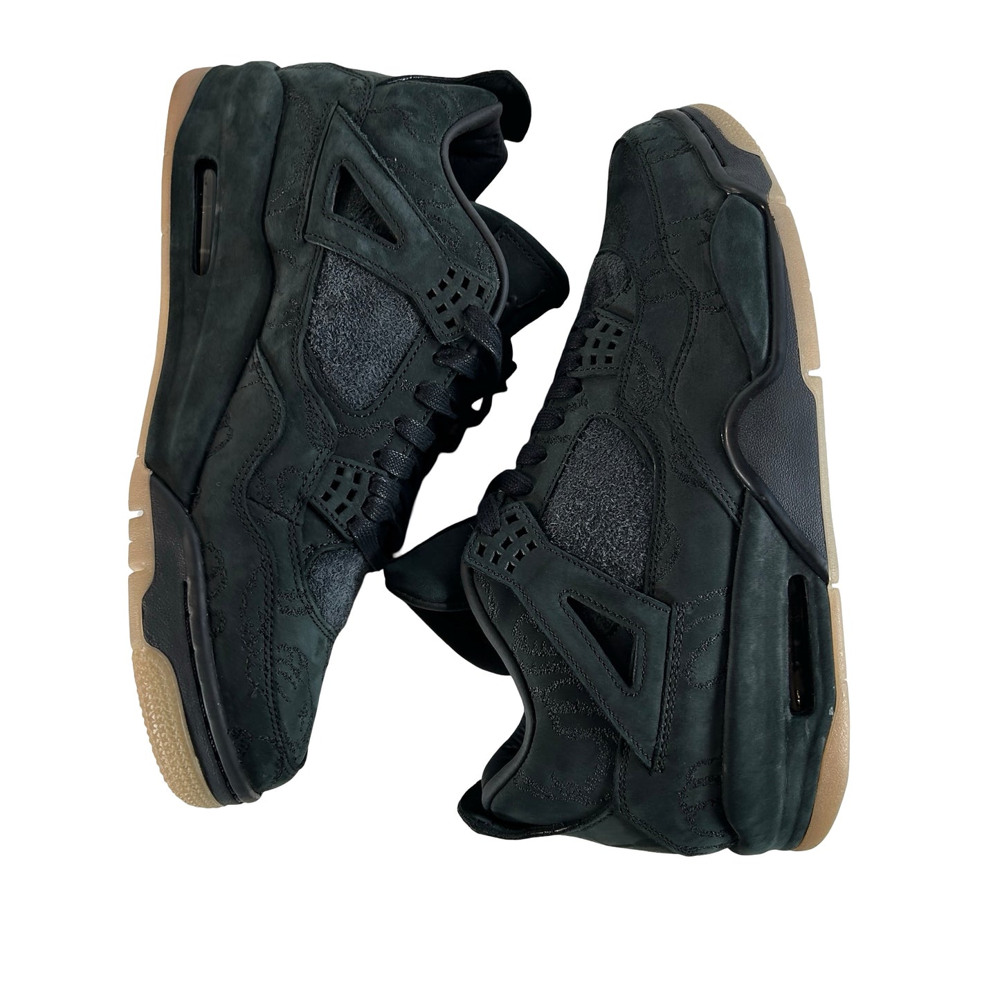 930155 001 Air Jordan 4 Kaws Black - 10.5 M (Discoloration On Soles) (No Box)