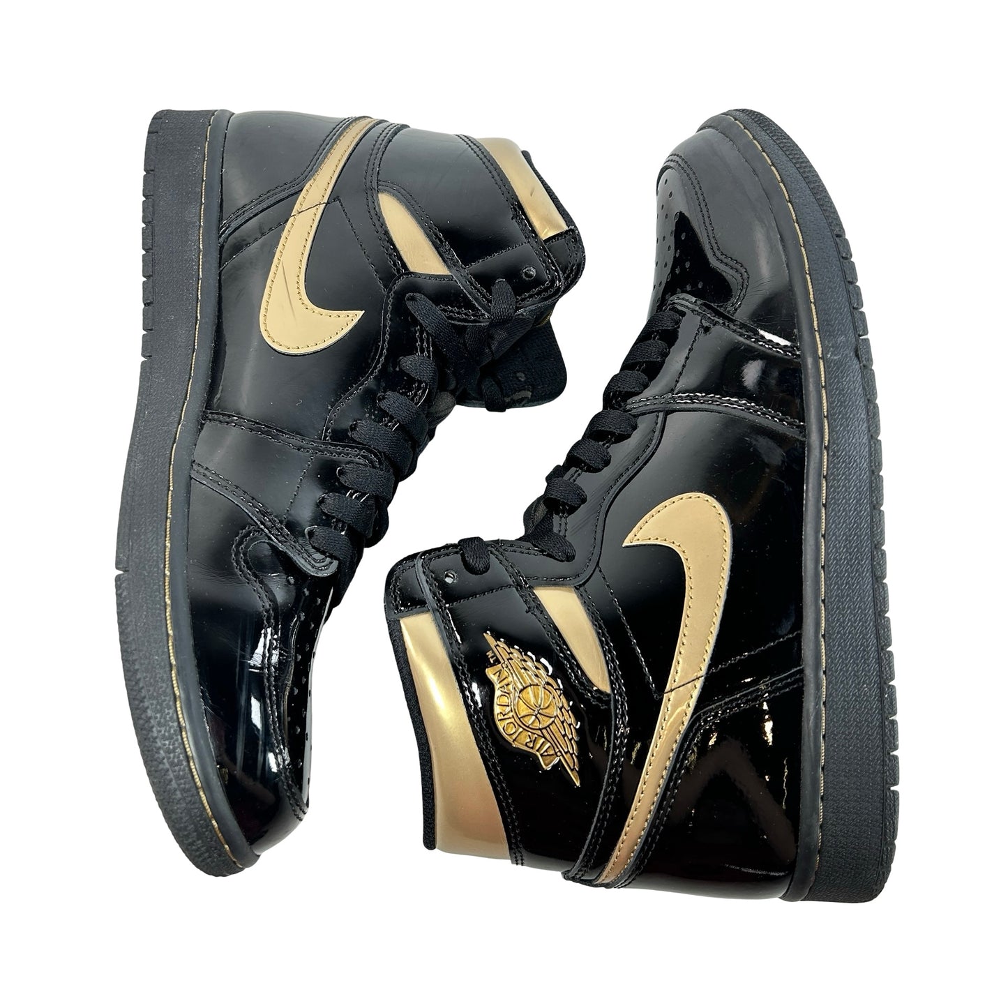 555088 032 Jordan 1 Black/Gold [USED] - 9.5 M (Used) (No Box)