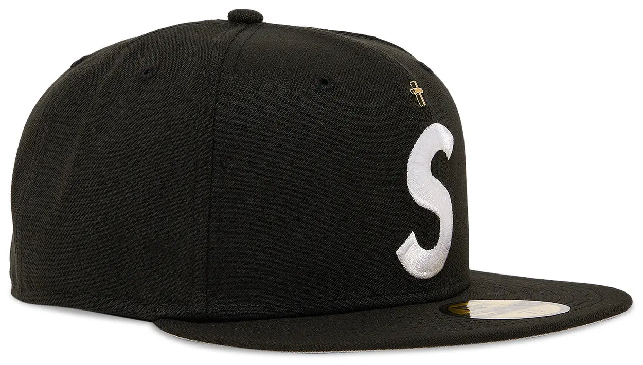 Supreme Gold Cross S Logo New Era Fitted Hat Black – DISTRICT ONE NY