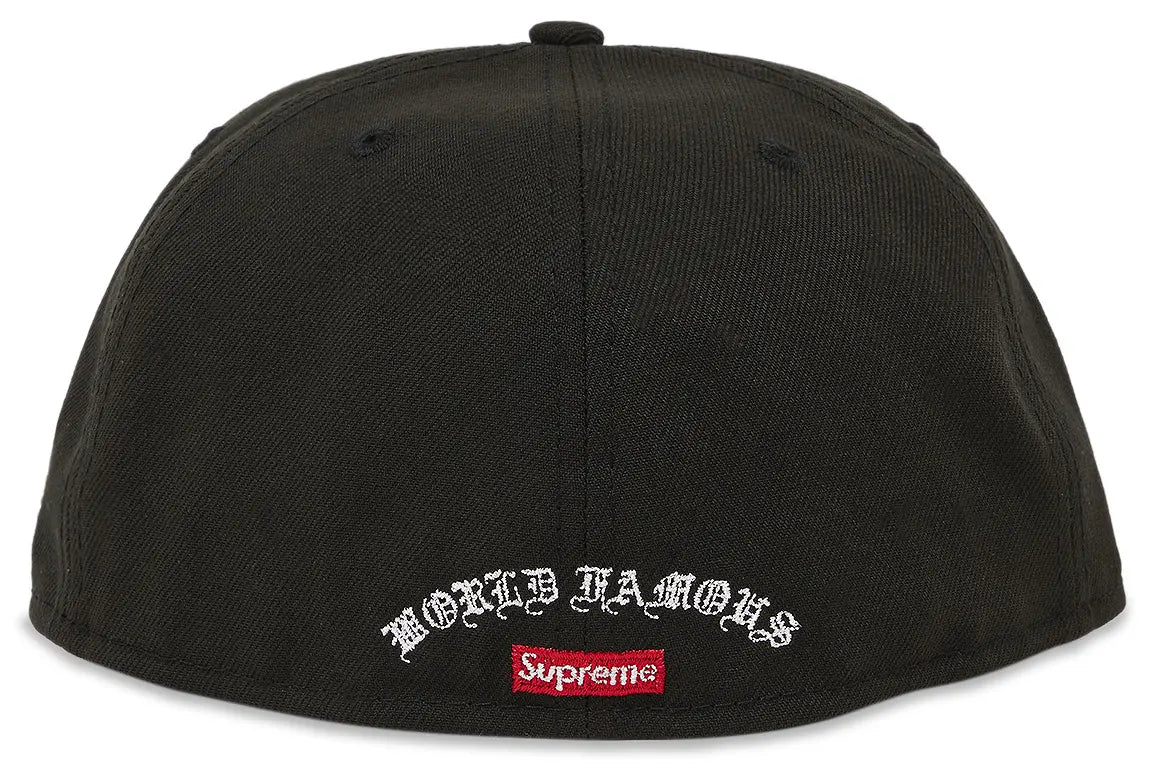Supreme Gold Cross S Logo New Era Fitted Hat Black