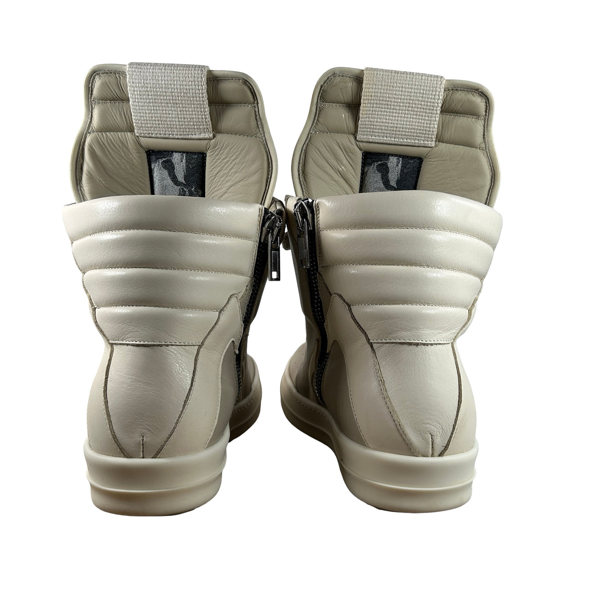Rick Owens Temple Jumbolace Geobasket Sneakers Pearl Milk [USED] - EU 42 (Used)