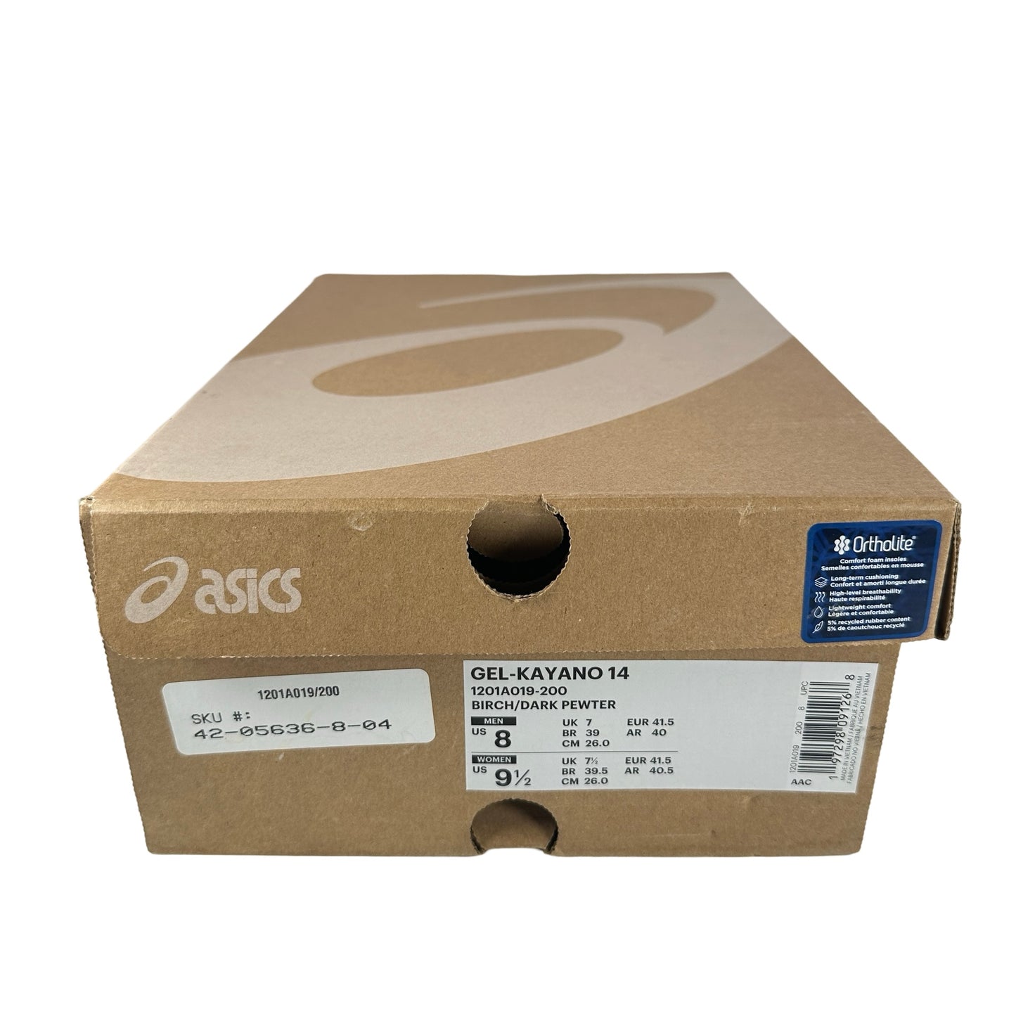 1201A019 200 ASICS Gel-Kayano 14 Birch Dark Pewter [USED] - 8 M (Used)