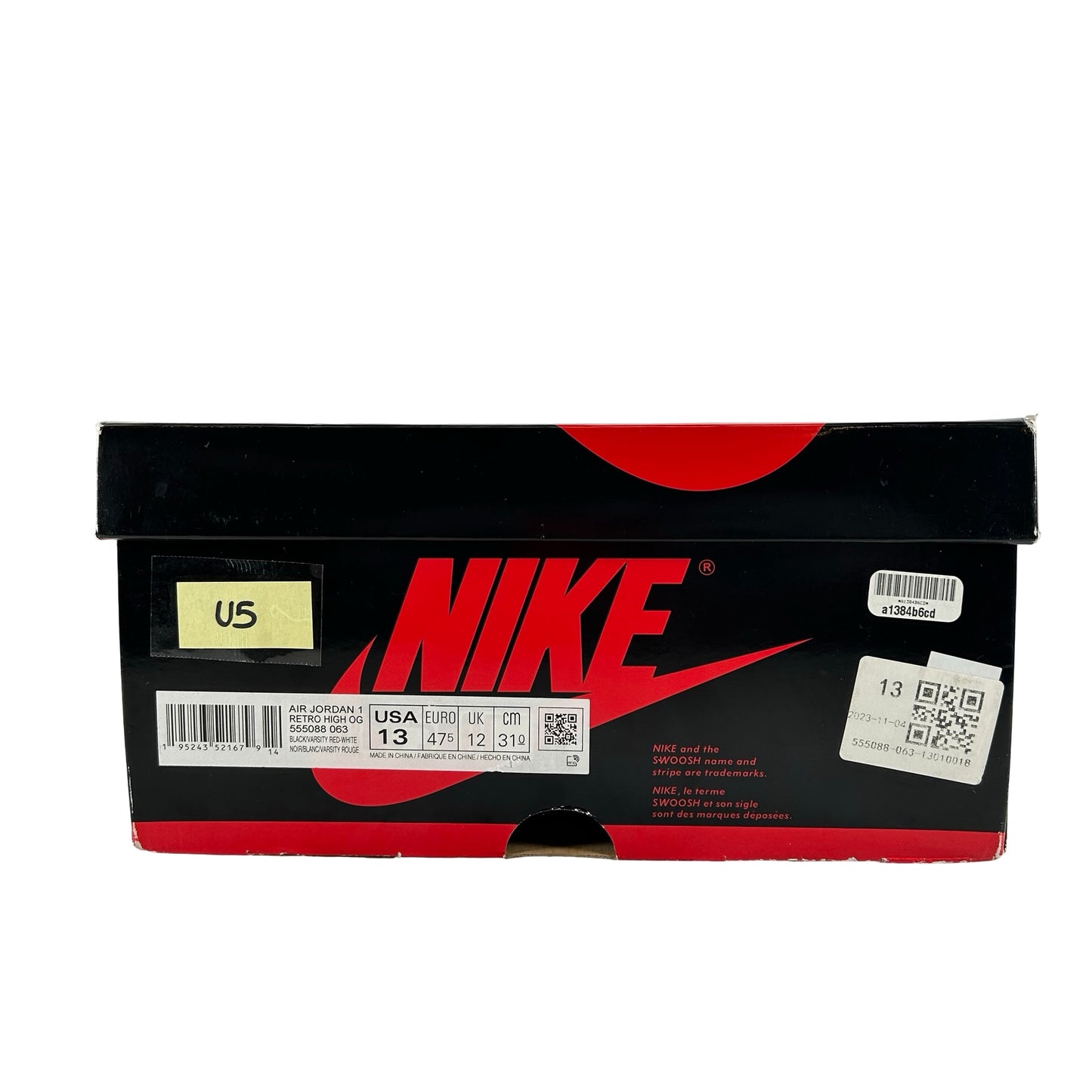 555088 063 Jordan 1 Retro High OG Patent Bred [USED] - 13 M (Used5)