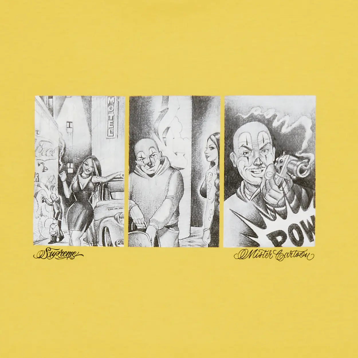 Supreme Mister Cartoon Pow Tee Yellow [USED] - XL (Used)