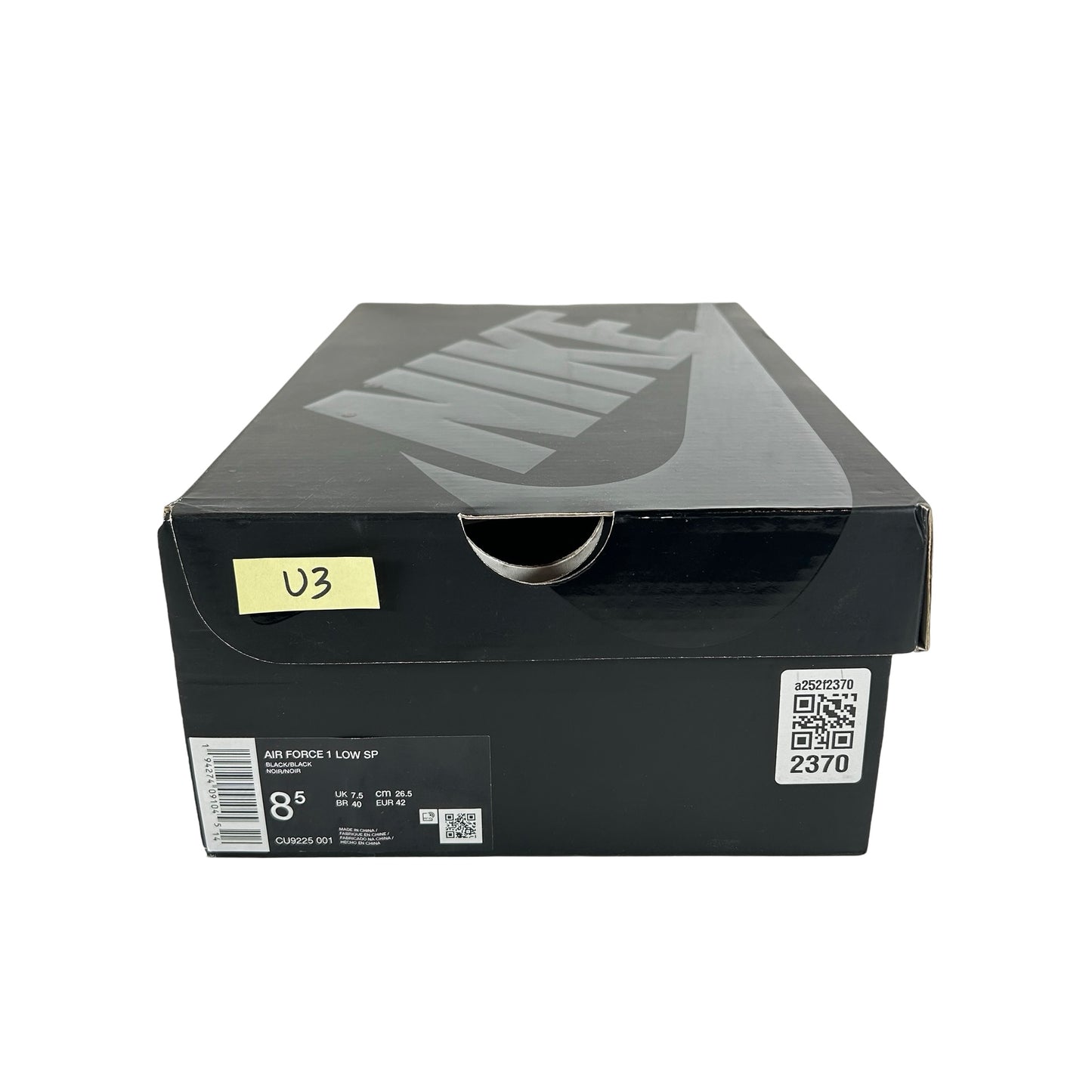 CU9225 001 Air Force 1 Low Supreme Black [USED] - 8.5 M (Used3)