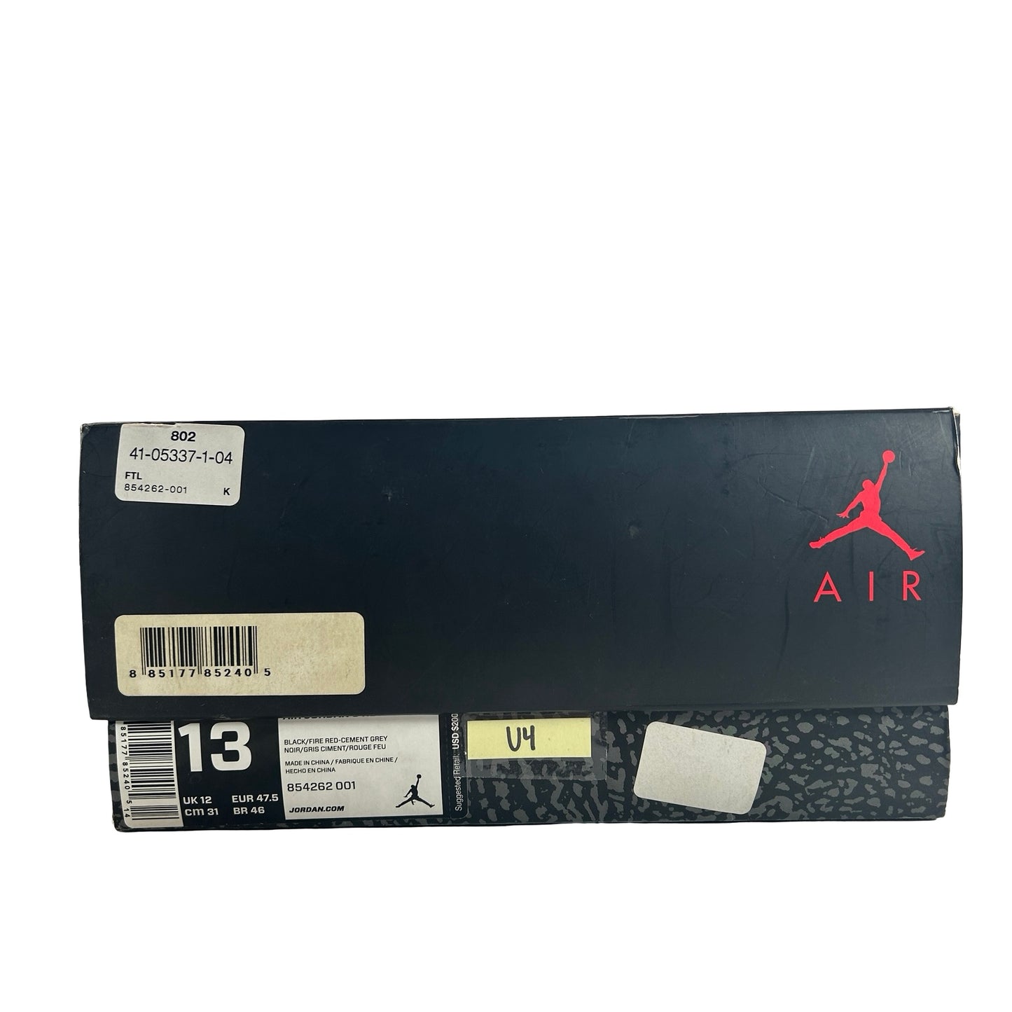 854262 001 Jordan 3 Black Cement 2018 [USED] - 13 M (Used4)