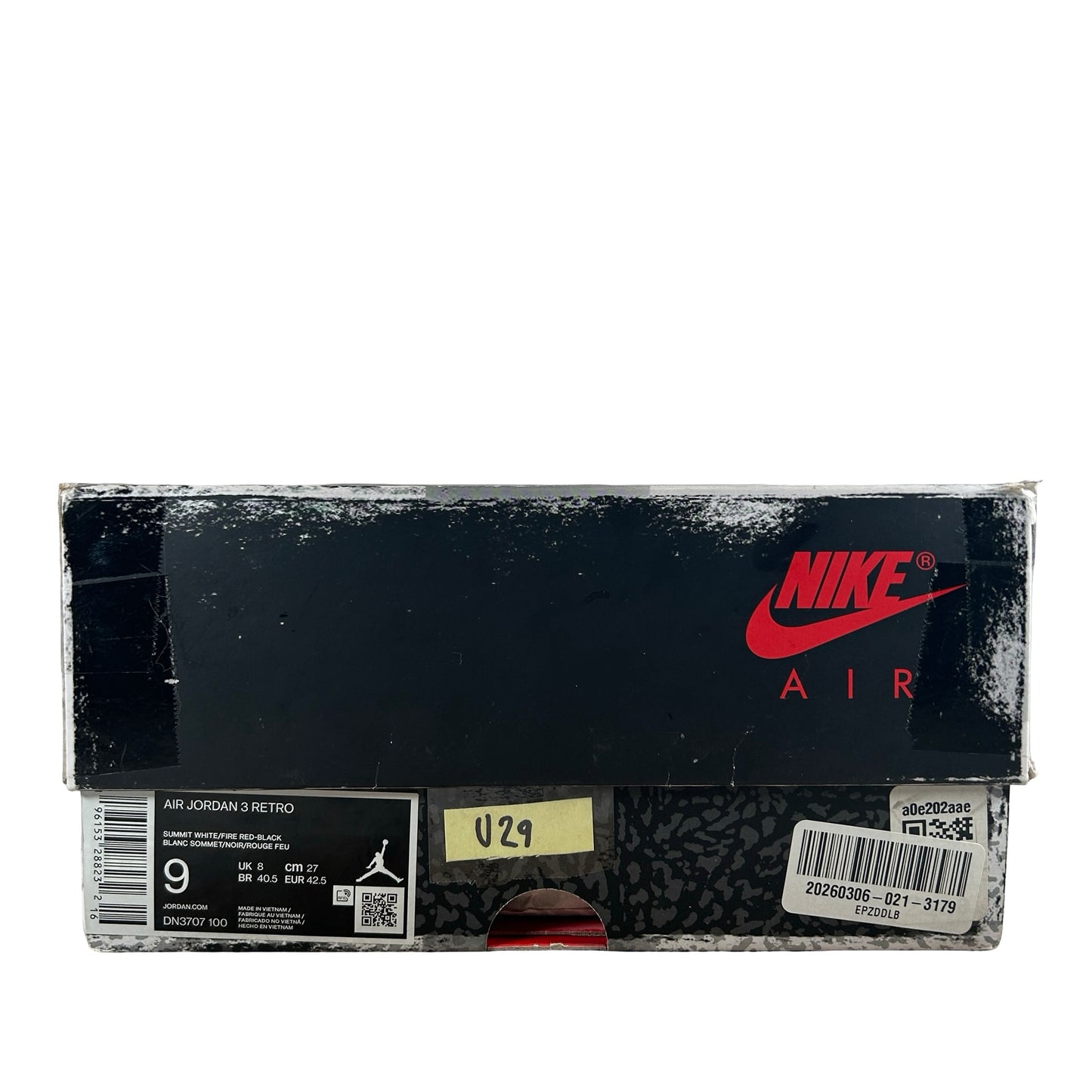 DN3707 100 Jordan 3 Retro White Cement Reimagined [USED] - 9 M (Used29)