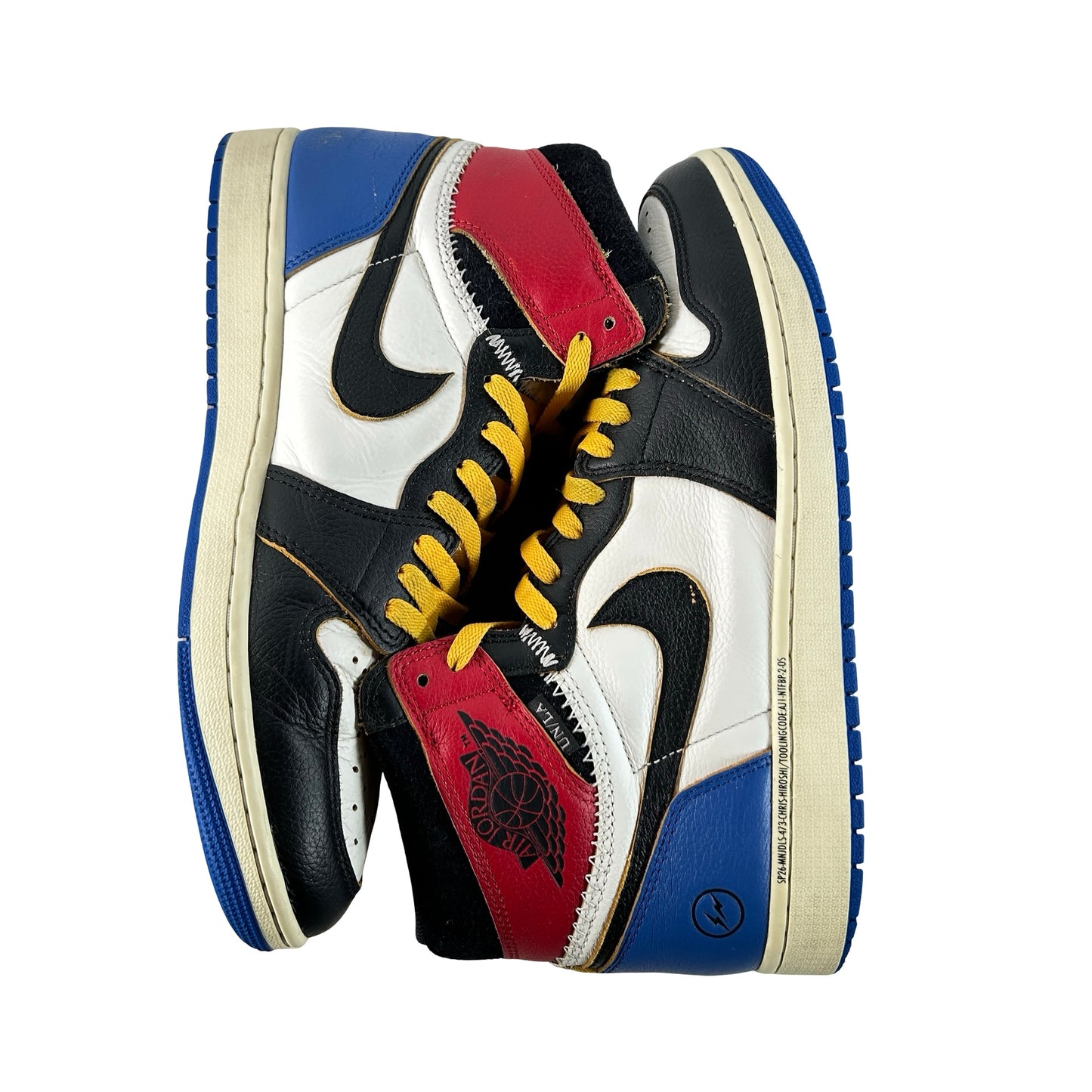 IO7847 002 Jordan 1 Retro High OG SP Fragment x Union LA Varsity Red Sport Royal [USED] - 12 M (Used)