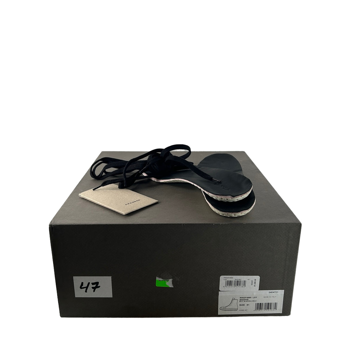 RR02F4890 LGY 8411 Rick Owens Tower Sneaks High-Top Black Milk