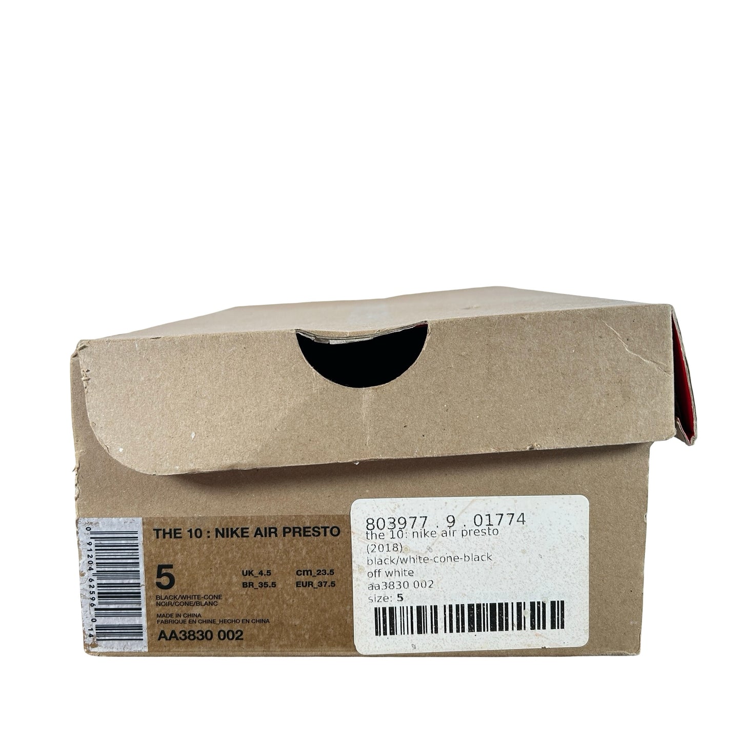AA3830 002 Nike Air Presto Off-White Black [USED] - 5 M (Used)