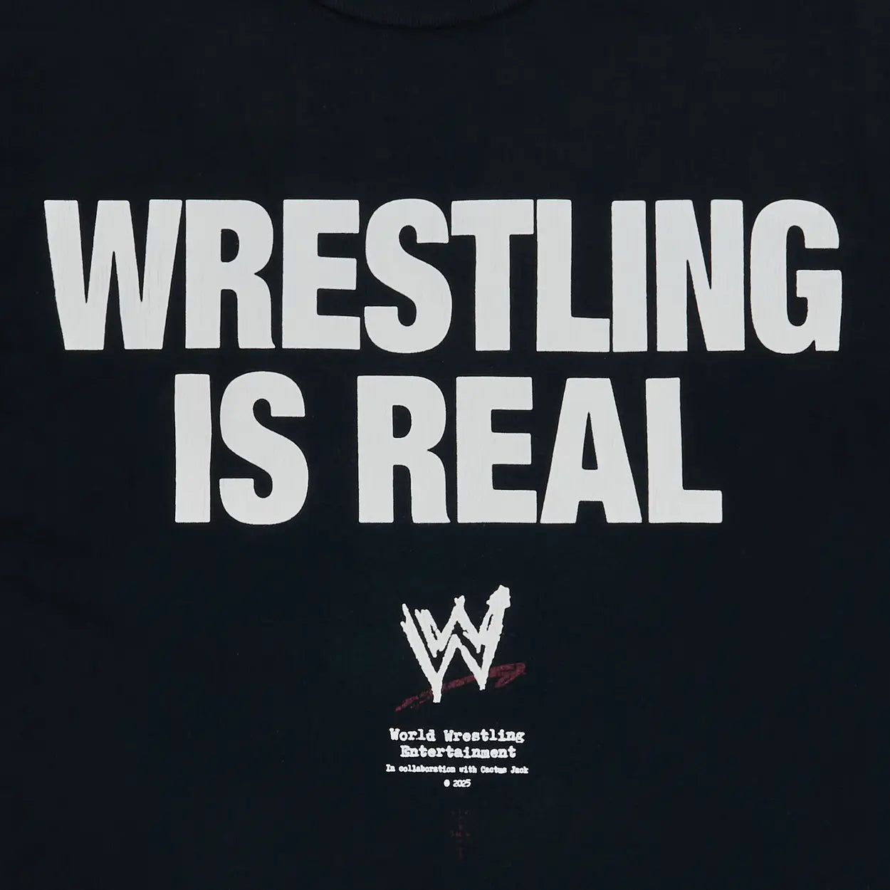 Cactus Jack by Travis Scott Wrestling is Real Real Tee Black