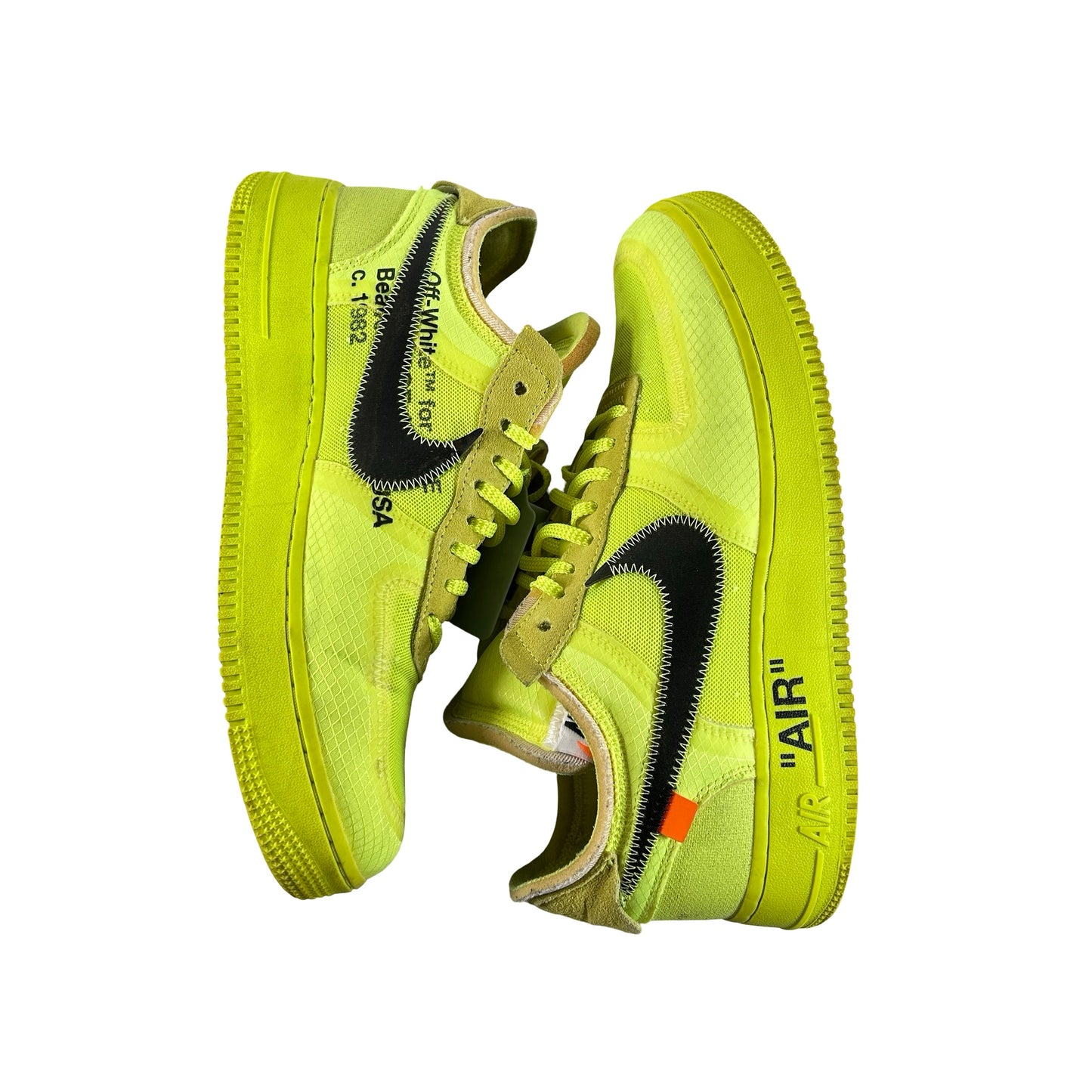 AO4606 700 Nike Air Force 1 Low Off-White Volt [USED] - 9 M (Used5)
