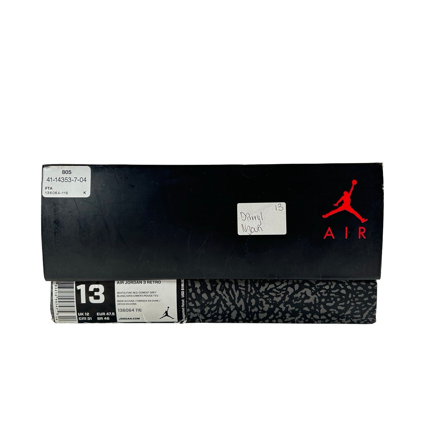 136064 116 Jordan 3 Retro Hall of Fame [USED] - 13 M (Used)