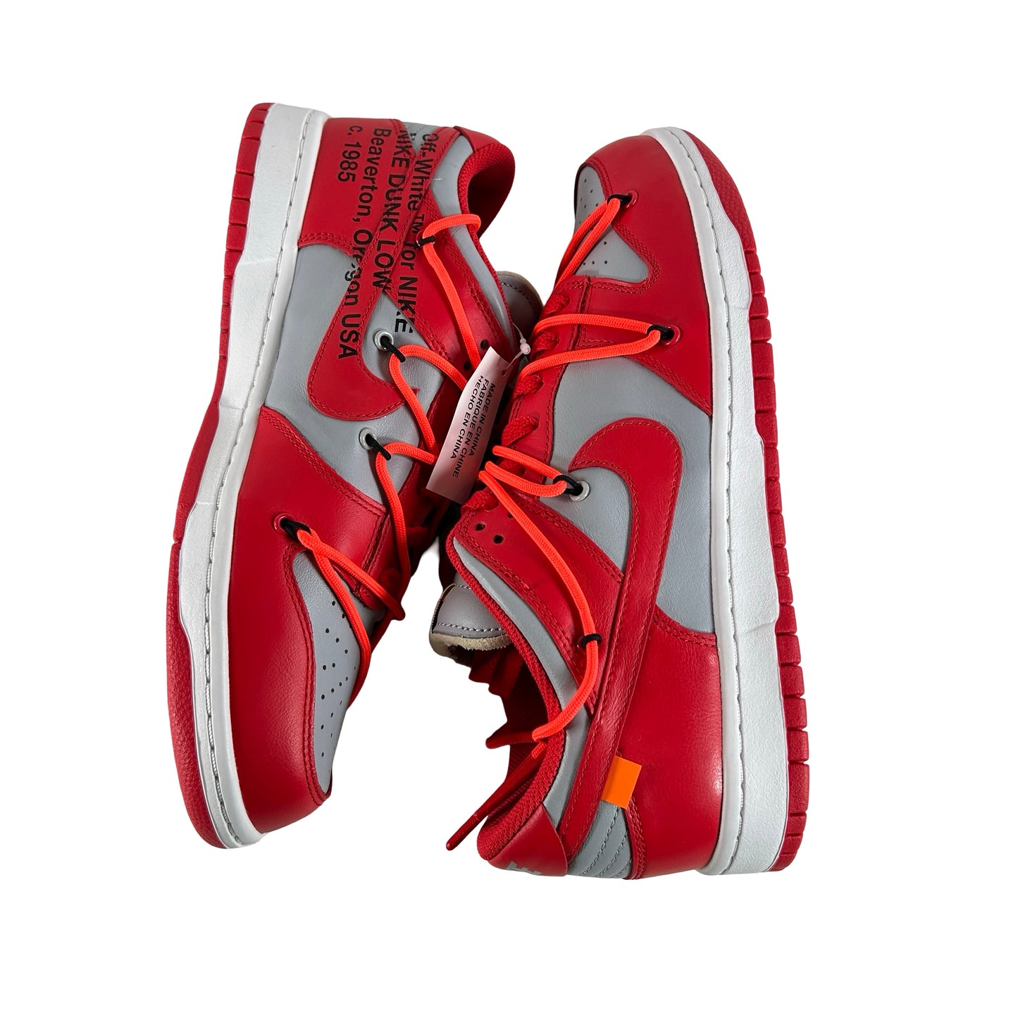 CT0856 600 Nike Dunk Low Off-White University Red [USED] - 10 M (VNDS2)