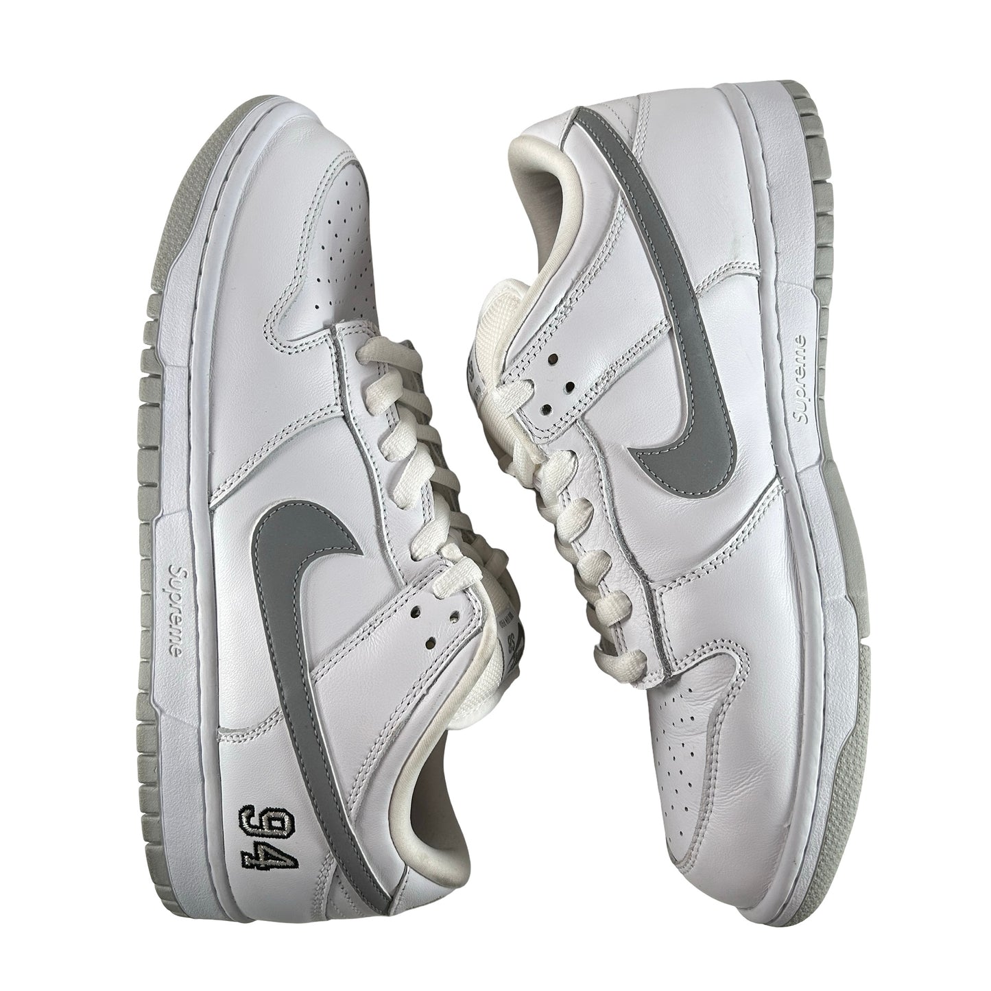 HQ8487 100 Nike SB Dunk Low Supreme 94 White Metallic Silver [USED] - 10.5 M (Used2)