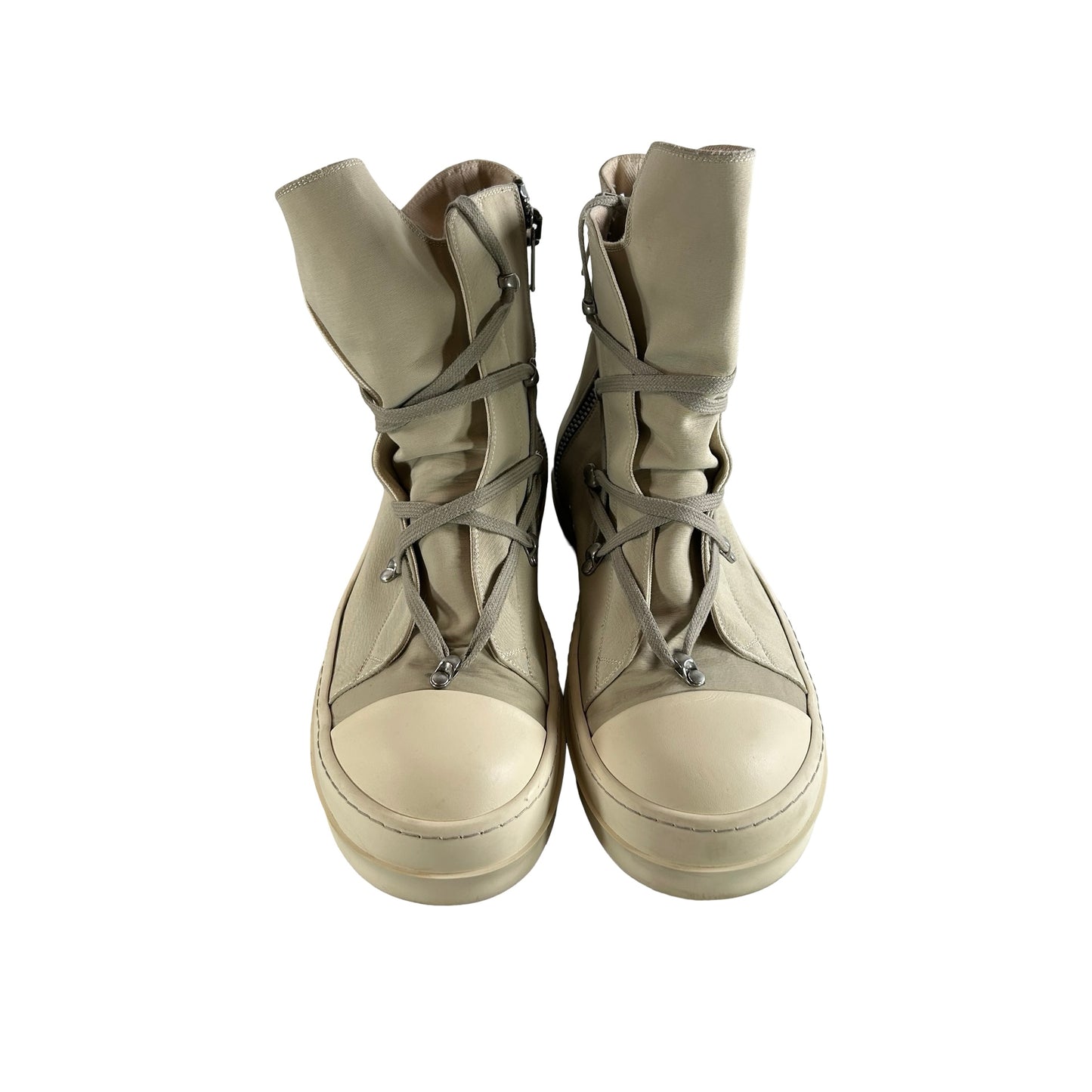 DU02B4805 MU 811 Rick Owens DRKSHDW Strobe Cotton Nylon Hexa High Pearl Milk [USED] - 45 M (Used)