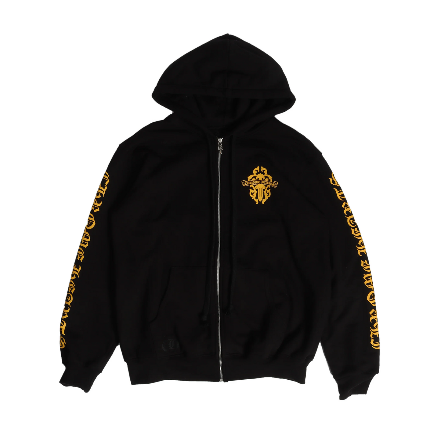 Chrome Hearts Dagger Logo Zip-Up Hoodie Black Yellow [USED] - M (Used)