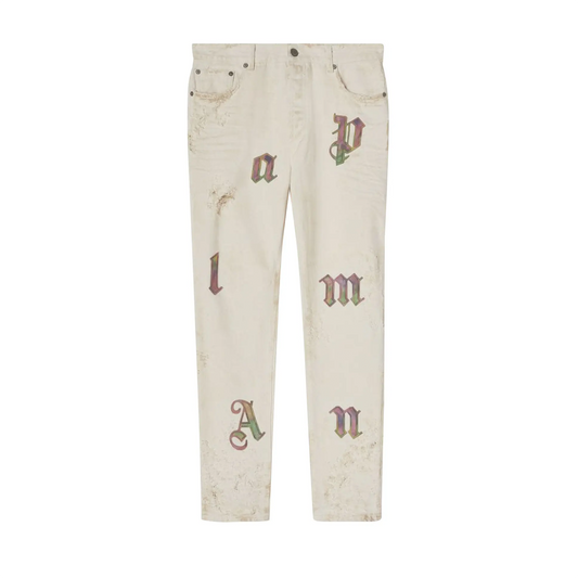 Palm Angels Bull Rainbow Logo Patch Jeans [USED] - 34 (Used)