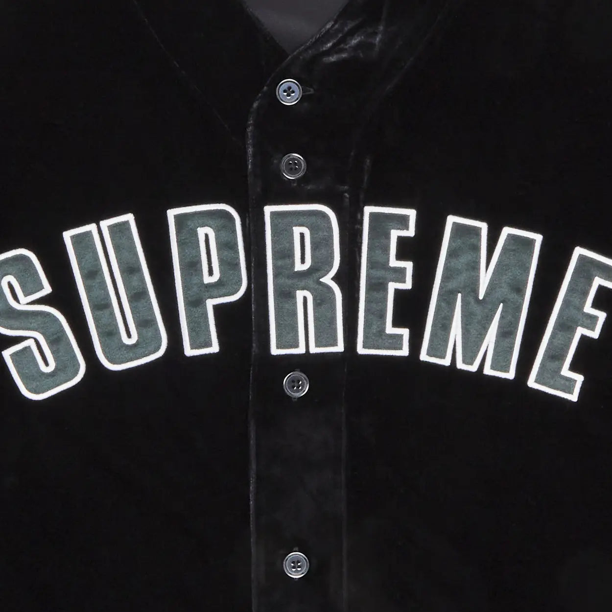 Supreme Velvet Baseball Jersey 'Black'