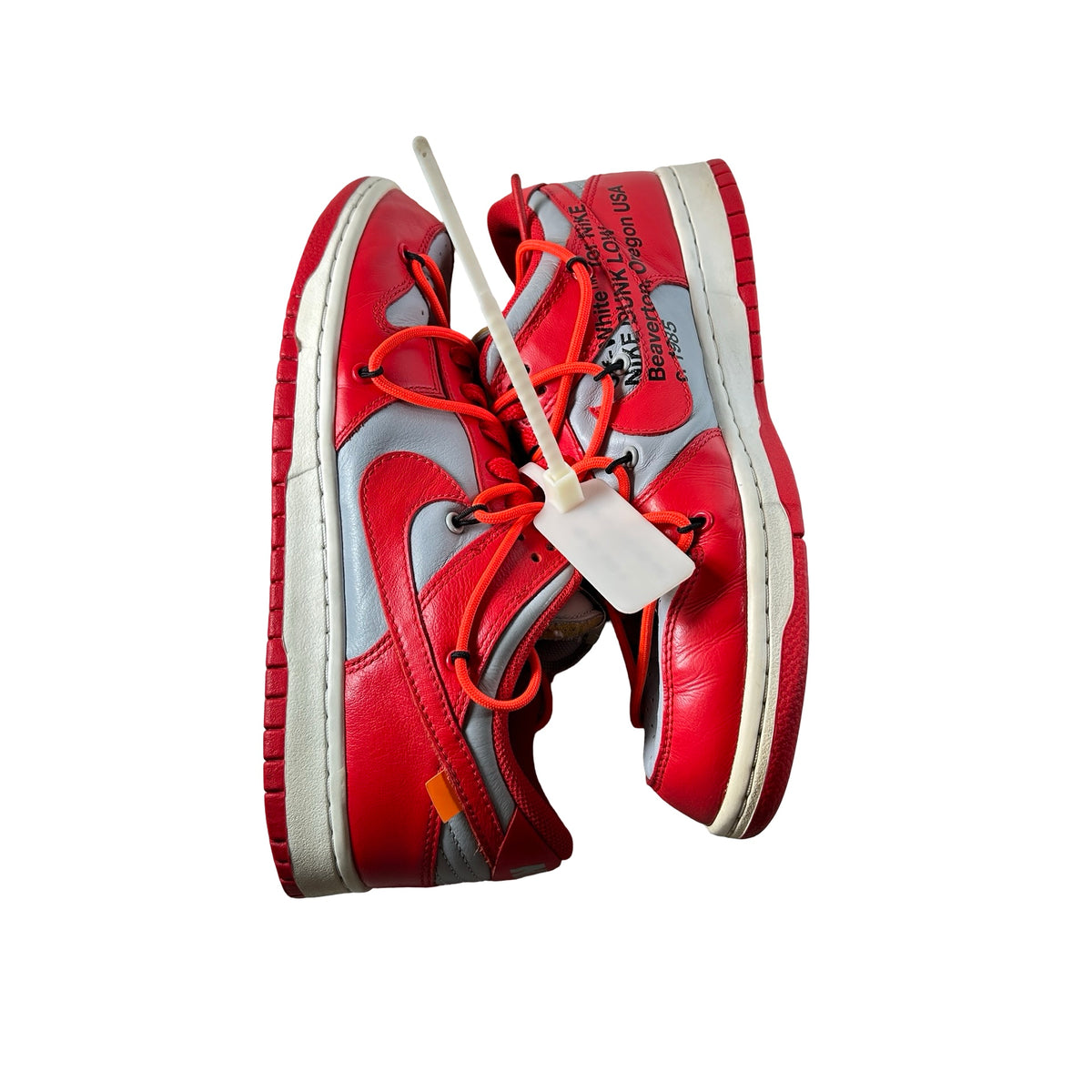 CT0856 600 Nike Dunk Low Off-White University Red [USED] - 8 M (Used) (Replace Box)