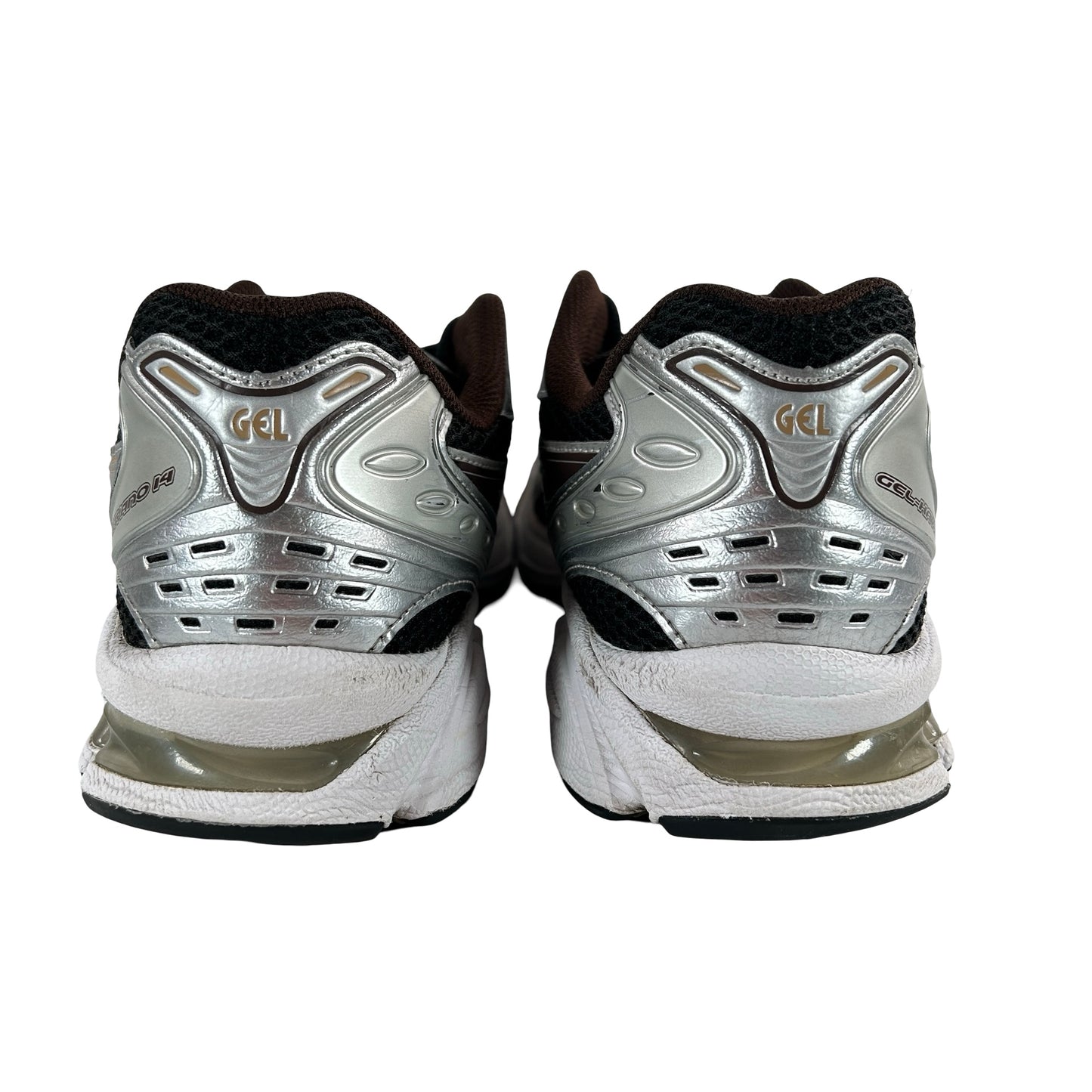1201A019 004 ASICS Gel-Kayano 14 Black Coffee Silver [USED] - 9.5 M (Used) (No Box)