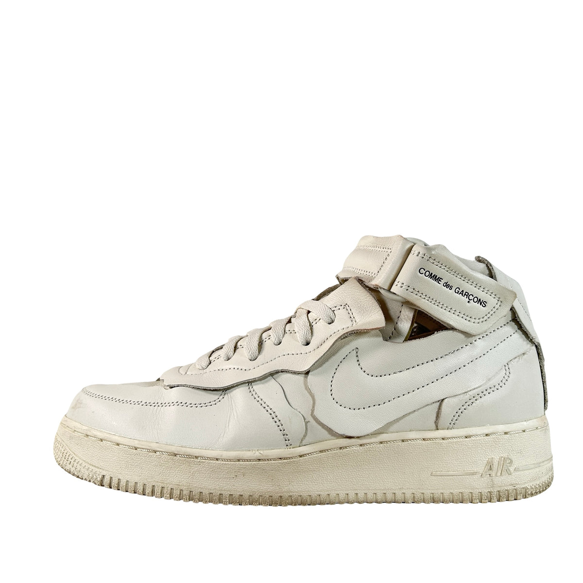 DC3601 100 Nike Air Force 1 Mid Comme des Garcons White [USED] - 9.5 M (Used)