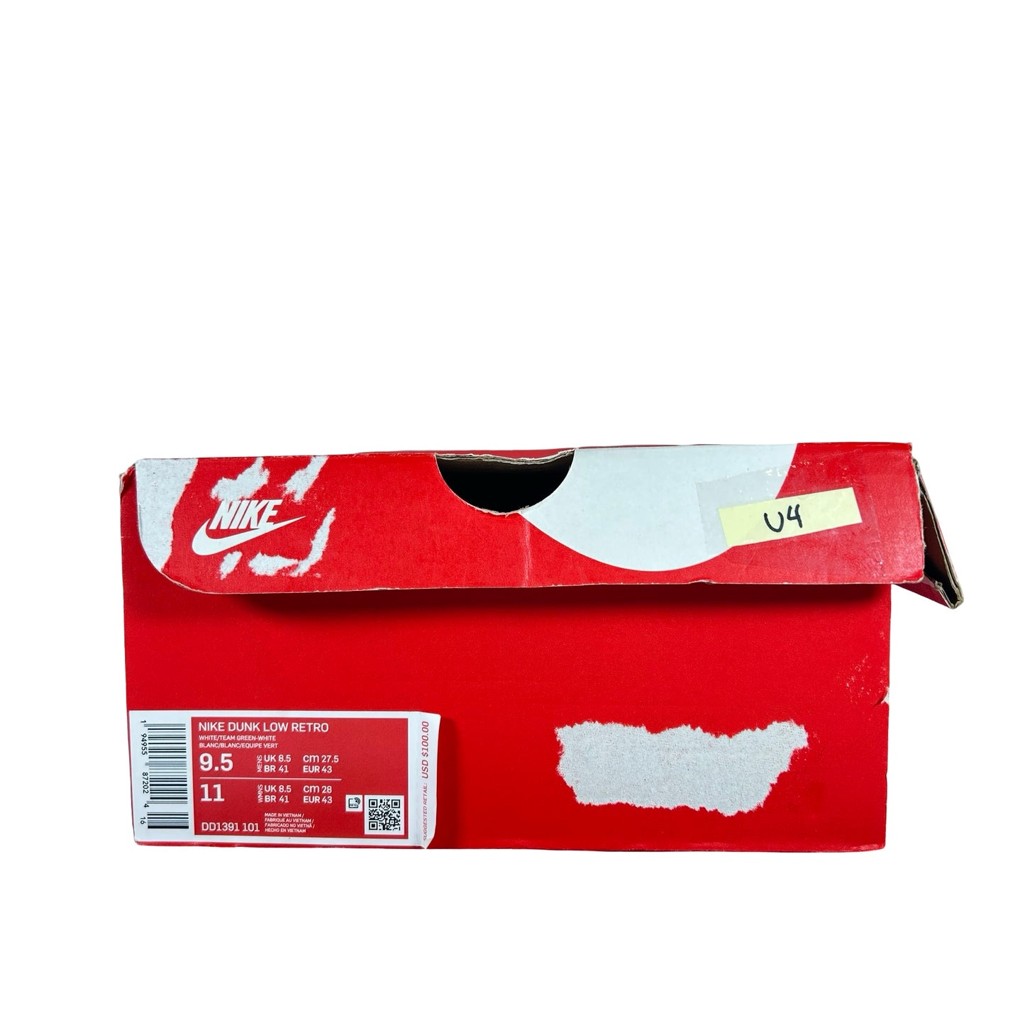 DD1391 101 Nike Dunk Low Michigan State [USED] - 9.5 M (Used4)
