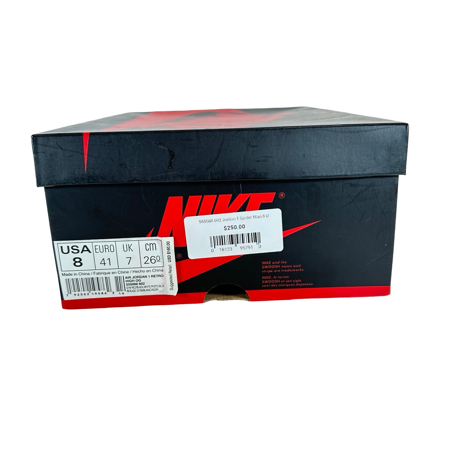 555088 602 Jordan 1 Retro High Spider-Man Origin Story [USED] - 8 M (Used)