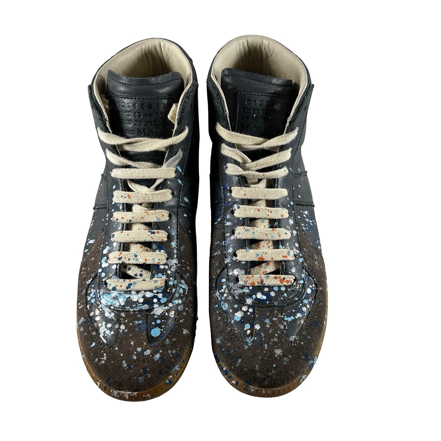 Maison Margiela Paint Splatter Replica High Blue [USED] - 41 EU / 8 US (Used) (No Box)