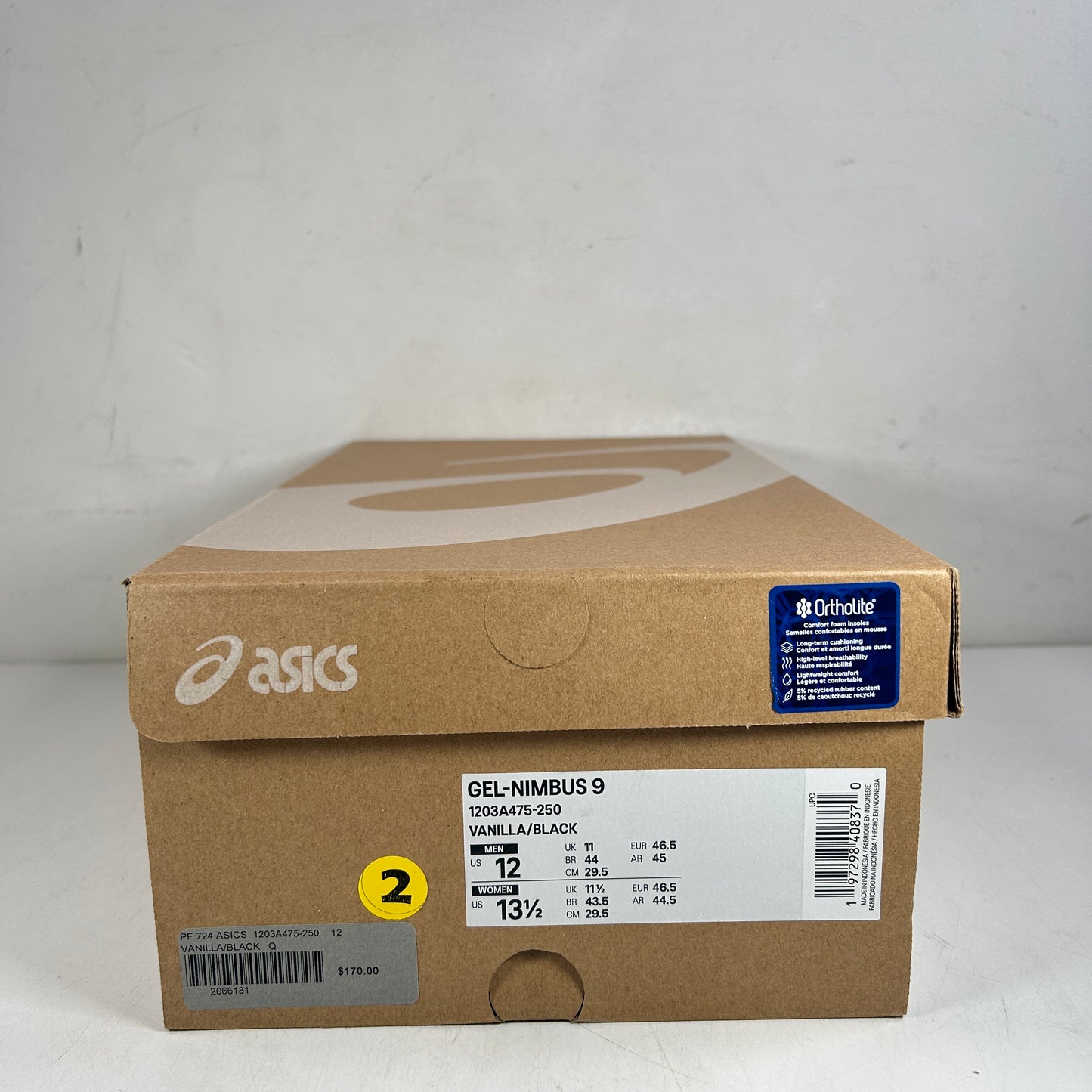 1203A475 250 ASICS Gel-Nimbus 9 Vanilla Black [USED] - 12 M (VNDS)