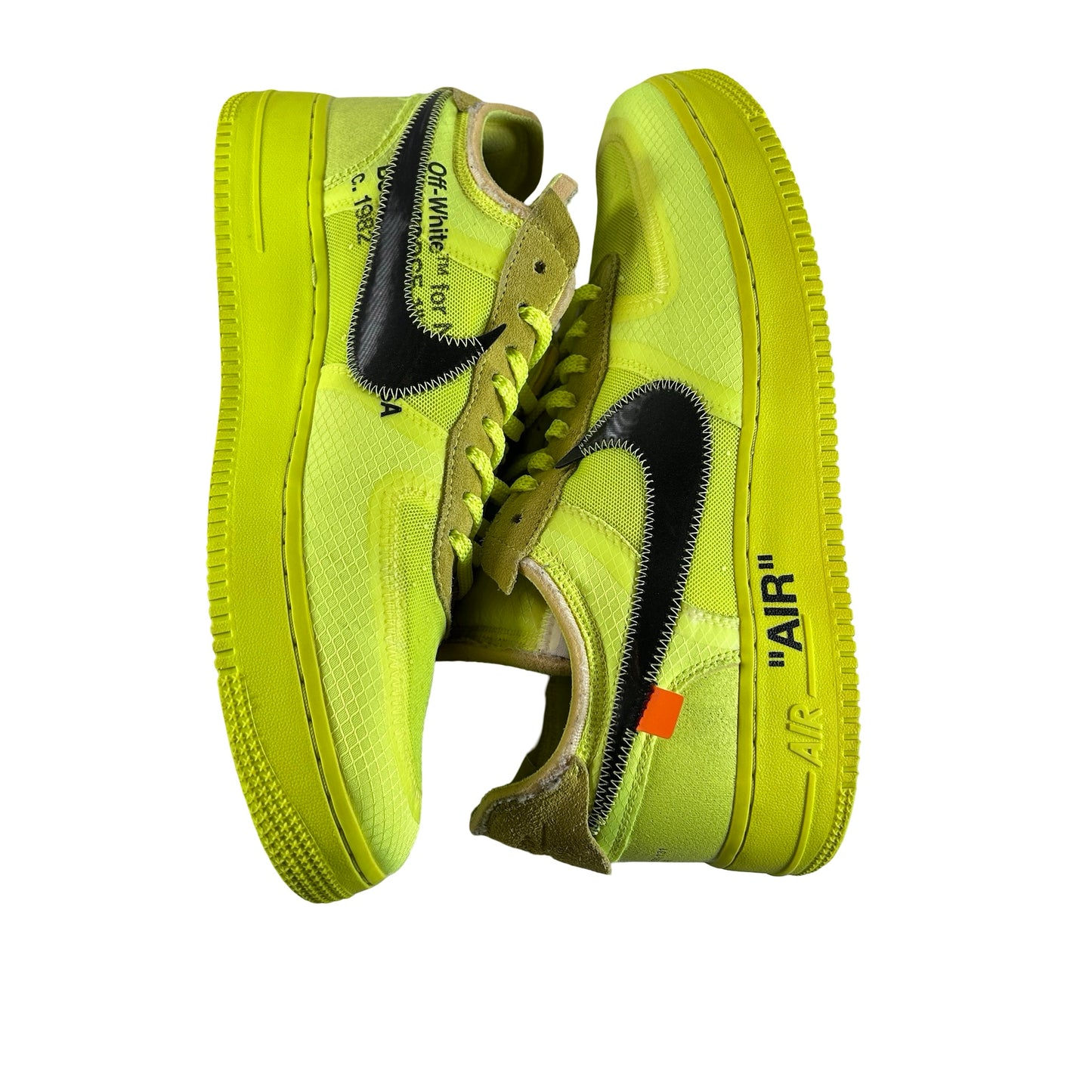 AO4606 700 Nike Air Force 1 Low Off-White Volt [USED] - 13 M (Used)