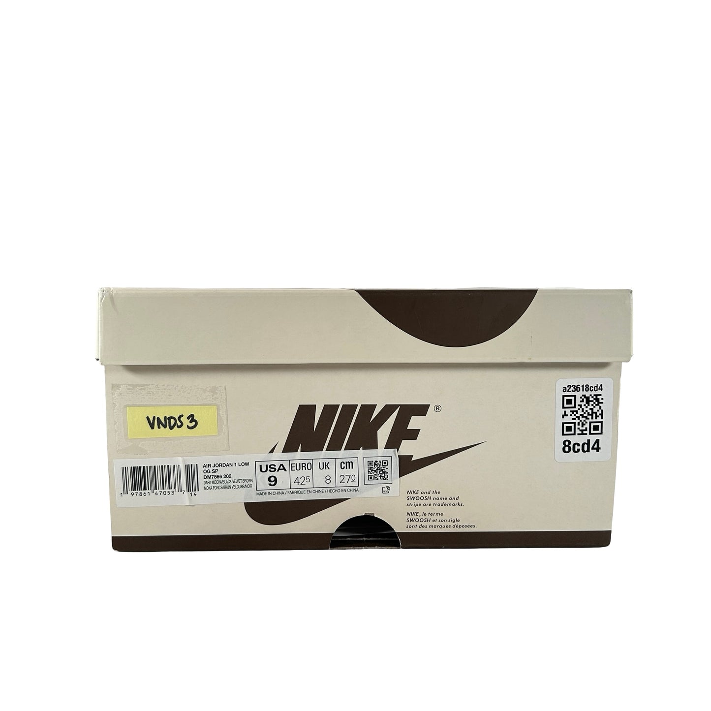 DM7866 202 Jordan 1 Retro Low OG SP Travis Scott Velvet Brown [USED] - 9 (VNDS3)