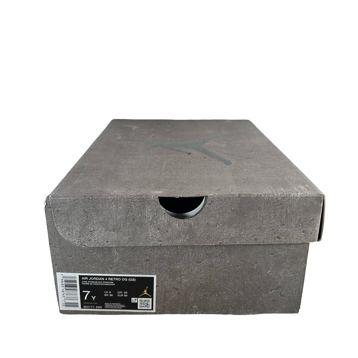 IB4171 200 Jordan 4 Retro OG Cave Stone (GS) [USED] - 7 Y (Used)