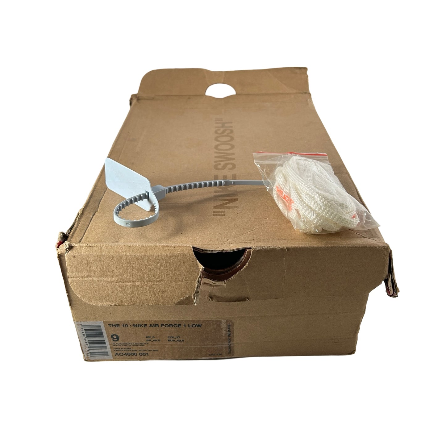 AO4606 001 Nike Air Force 1 Low Off-White Black White [USED] - 9 M (Used3)