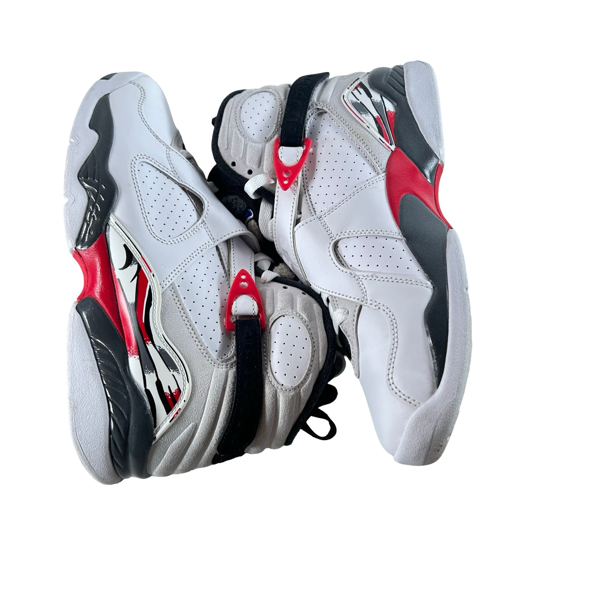 305381 100 Jordan 8 Retro White True Red (2025) [USED] - 8 M (Used)
